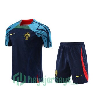 Portugal Training T Shirt + Shorts Black 2023/2024