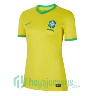 Brazil Womens Soccer Jersey Home Yellow 2023/2024