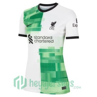 FC Liverpool Womens Soccer Jersey Away White Green 2023/2024