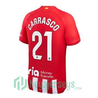 Atletico Madrid (Carrasco 21) Soccer Jersey Home Red 2023/2024