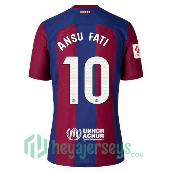 FC Barcelona (ANSU FATI 10) Soccer Jersey Home Blue Red 2023/2024