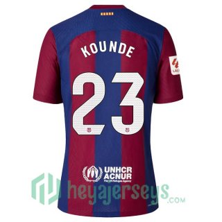 FC Barcelona (KOUNDE 23) Soccer Jersey Home Blue Red 2023/2024