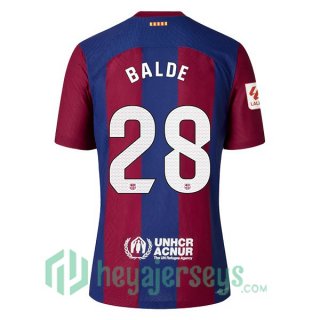 FC Barcelona (BALDE 28) Soccer Jersey Home Blue Red 2023/2024