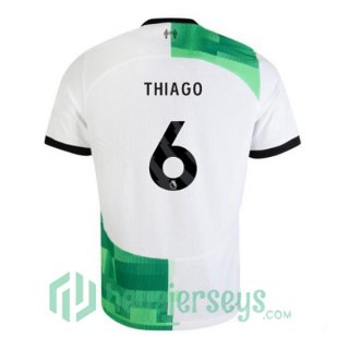 FC Liverpool (THIAGO 6) Soccer Jersey Away White Green 2023/2024