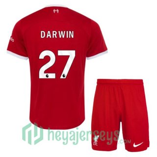 FC Liverpool (DARWIN 27) Kids Soccer Jersey Home Red 2023/2024