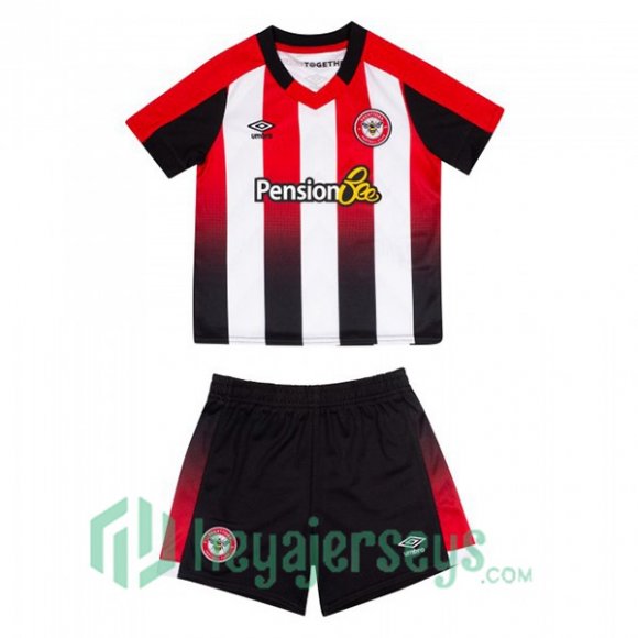 Brentford FC Kids Soccer Jersey Home Red White 2023/2025