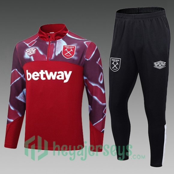 West Ham Kids Training Tracksuit Suit Red 2023/2024