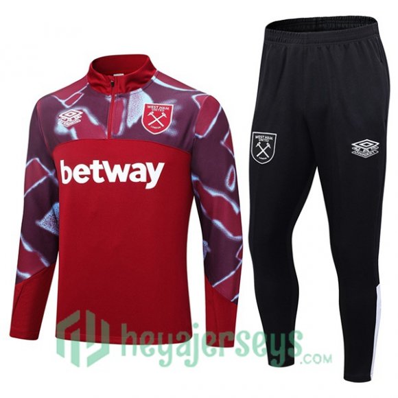 West Ham Training Tracksuit Suit Red 2023/2024