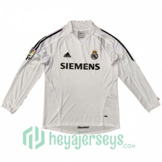 2005 2006 Real Madrid Long Sleeve Retro Home Jersey