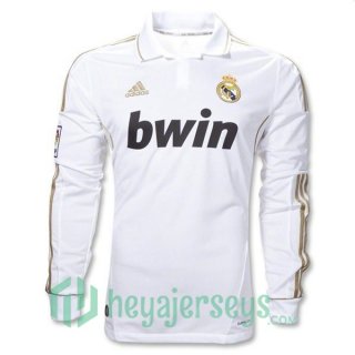 2011 2012 Real Madrid Long Sleeve Retro Home Jersey