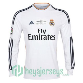 2013 2014 Real Madrid Long Sleeve Retro Home Jersey