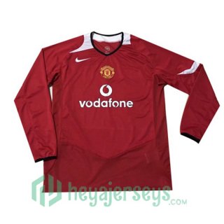 2005 2006 Manchester United Long Sleeve Retro Home Jersey