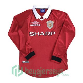 1999 2000 Manchester United Long Sleeve Retro Home Jersey