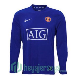 2007 2008 Manchester United Long Sleeve Retro Away Jersey