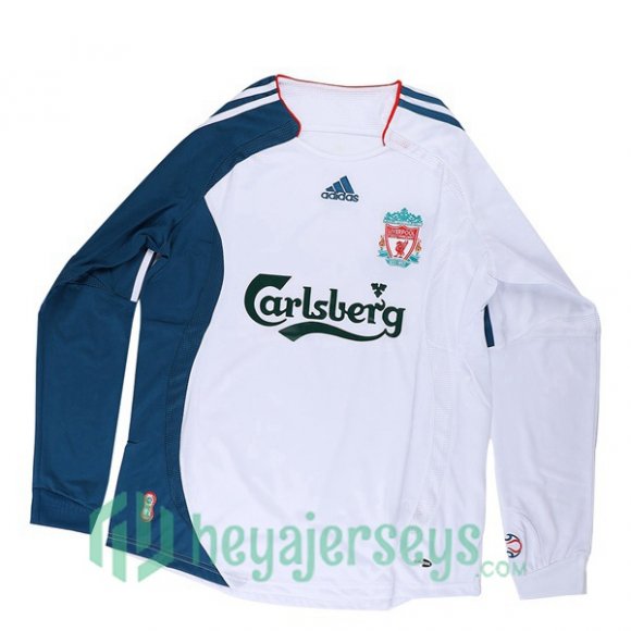 2006-2007 FC Liverpool Third Retro Away Jersey Long Sleeve White
