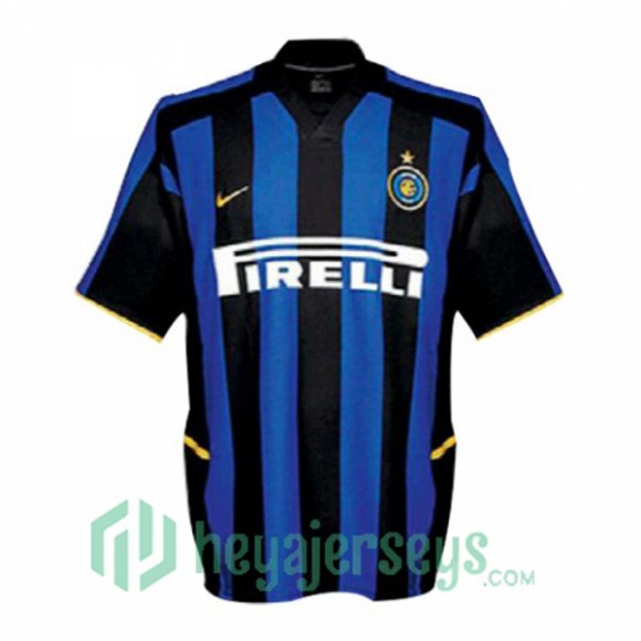 2002-2003 Inter Milan Retro Home Jersey Blue Black