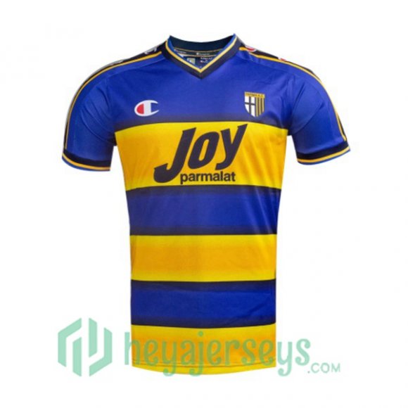 2001-2002 Parma Calcio Retro Home Jersey Blue Yellow