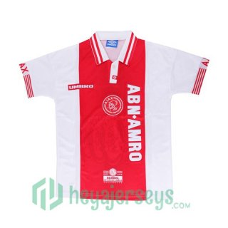 1997-1998 AFC Ajax Retro Home Jersey White Red