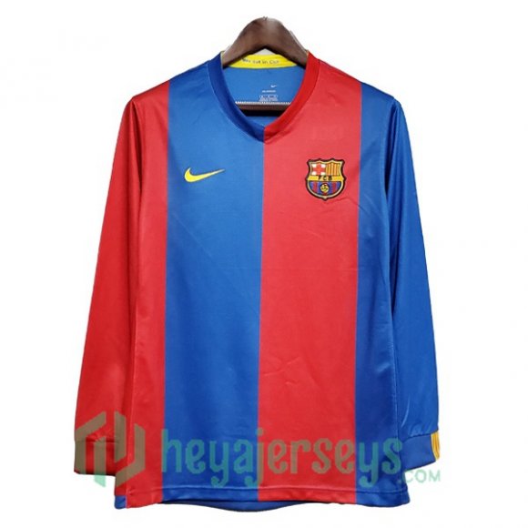2006-2007 FC Barcelona Retro Home Jersey Long Sleeve Red Blue