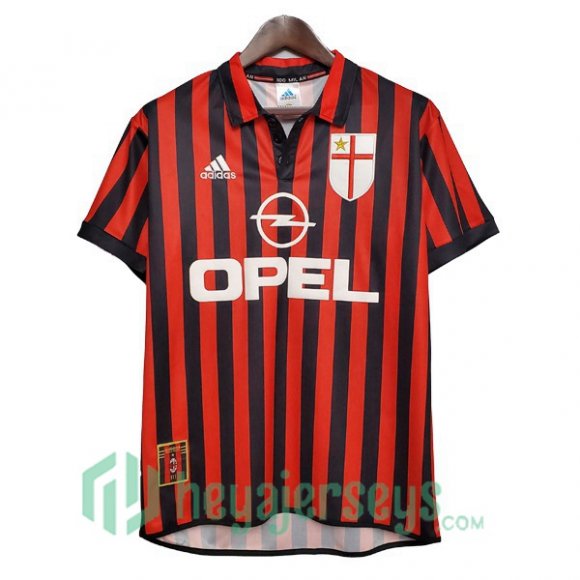 1999-2000 AC Milan Retro Home Jersey Red