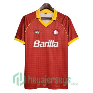 1990-1991 AS Roma Retro Home Jersey Red