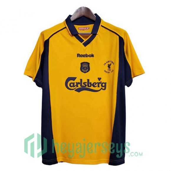 2000-2001 FC Liverpool Retro Away Jersey Yellow
