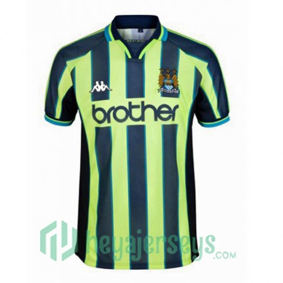 1998-1999 Manchester City Retro Away Jersey Green