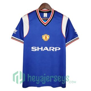 1986-1986 Manchester United Retro Third Jersey Blue