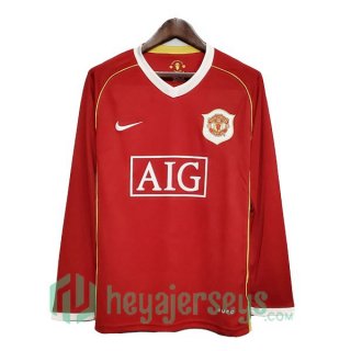 2006-2007 Manchester United Retro Home Jersey Long Sleeve Red