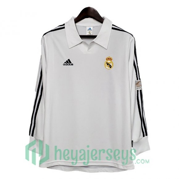 2002 Real Madrid Retro Home Jersey Long Sleeve White