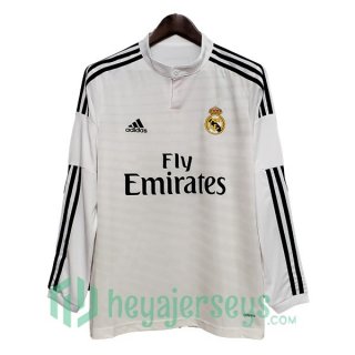 2014-2015 Real Madrid Retro Home Jersey Long Sleeve White