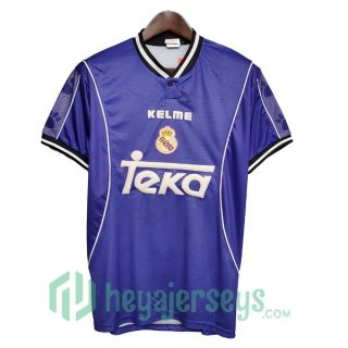 1997-1998 Real Madrid Retro Away Jersey Blue