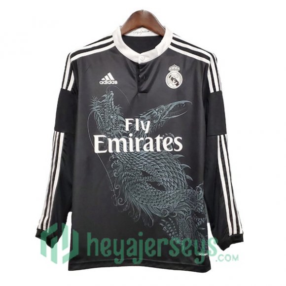 2014-2015 Real Madrid Retro Third Jersey Long Sleeve Black