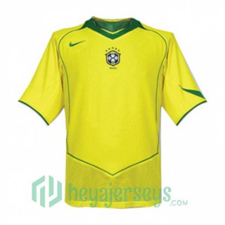 2004 Brazil Retro Home Jersey Yellow