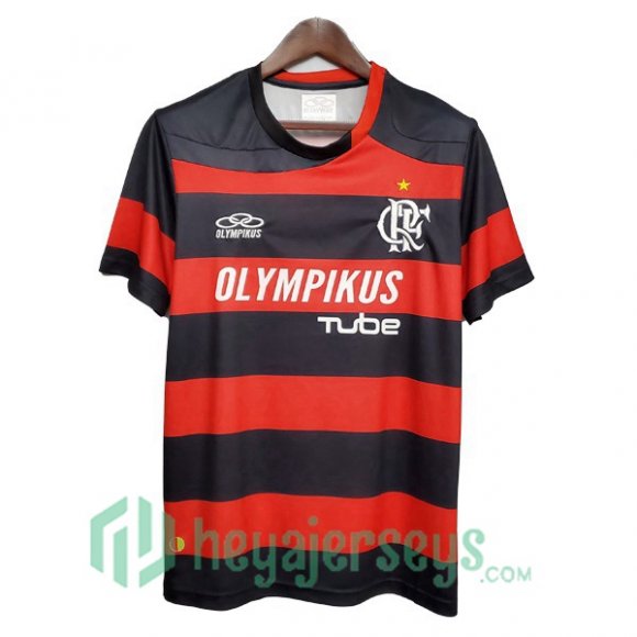 2009-2010 Flamengo Retro Home Jersey Red Black