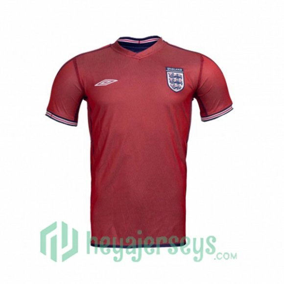 2002 England Retro Away Jersey Red