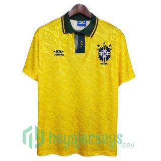 1991-1993 Brazil Retro Home Jersey Yellow