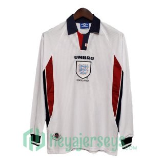 1998 England Retro Home Jersey Long Sleeve White