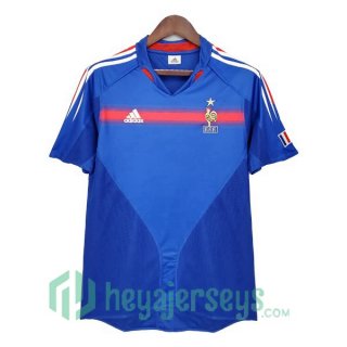 2004 France Retro Home Jersey Blue