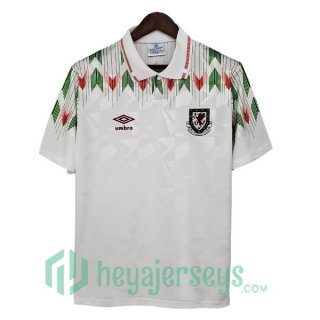 1990-1992 Wales Retro Away Jersey White