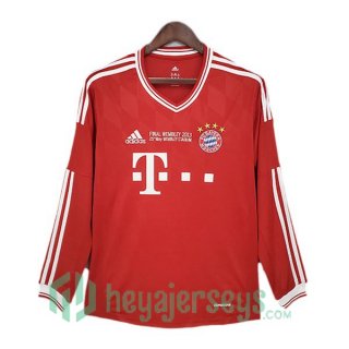 2013-2014 Bayern Munich Retro Champions League Home Jerseys Long Sleeve Red