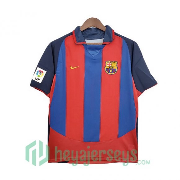 2003-2004 FC Barcelona Retro Home Jerseys Red Blue