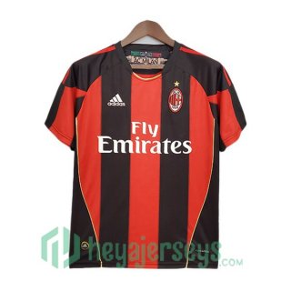 2010-2011 AC Milan Retro Home Jerseys Red Black