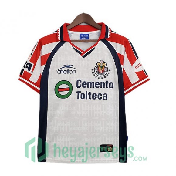 1999-2000 CD Guadalajara Retro Away Jerseys Red White