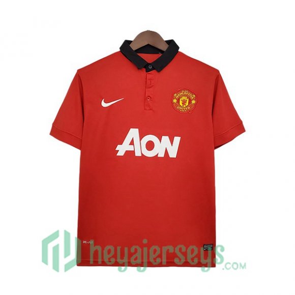 2013-2014 Manchester United Retro Home Jerseys Red