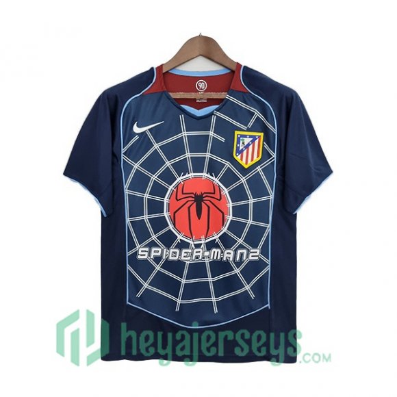 2004-2005 Atletico Madrid Retro Away Jerseys Blue