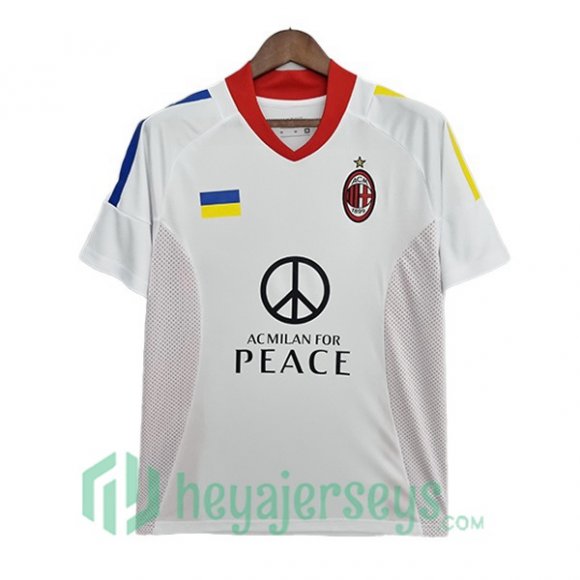 AC Milan Retro Away Soccer Jerseys Champions League White 2002-2003