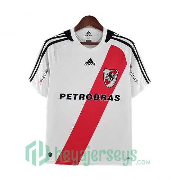 River Plate Retro Home Soccer Jerseys White Red 2009-2010