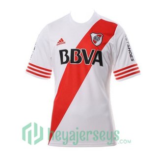 River Plate Retro Home Soccer Jerseys White Red 2015-2016
