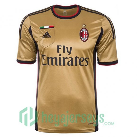 AC Milan Retro Third Soccer Jerseys Yellow 2013-2014